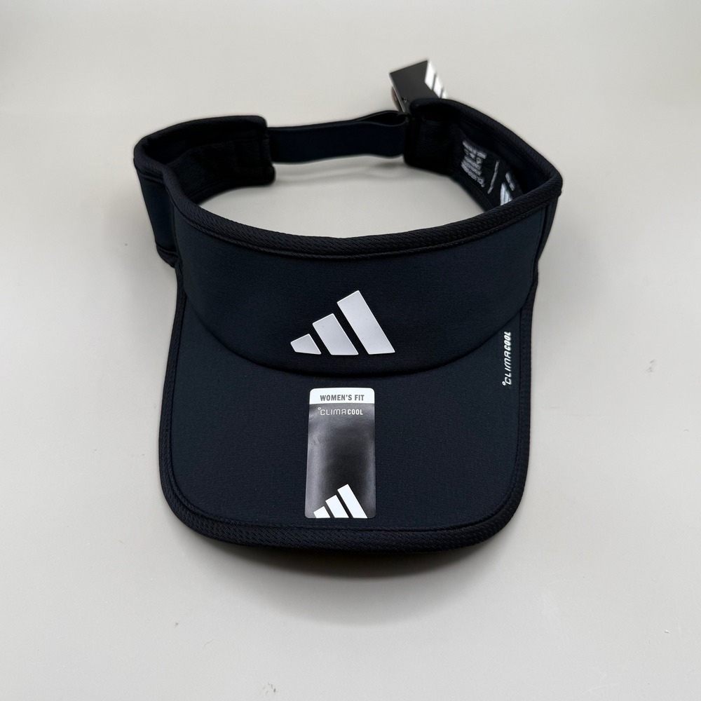 Adidas Womens ClimaCool Visor Black Adjustable Athletic Tennis Golf Hat NEW